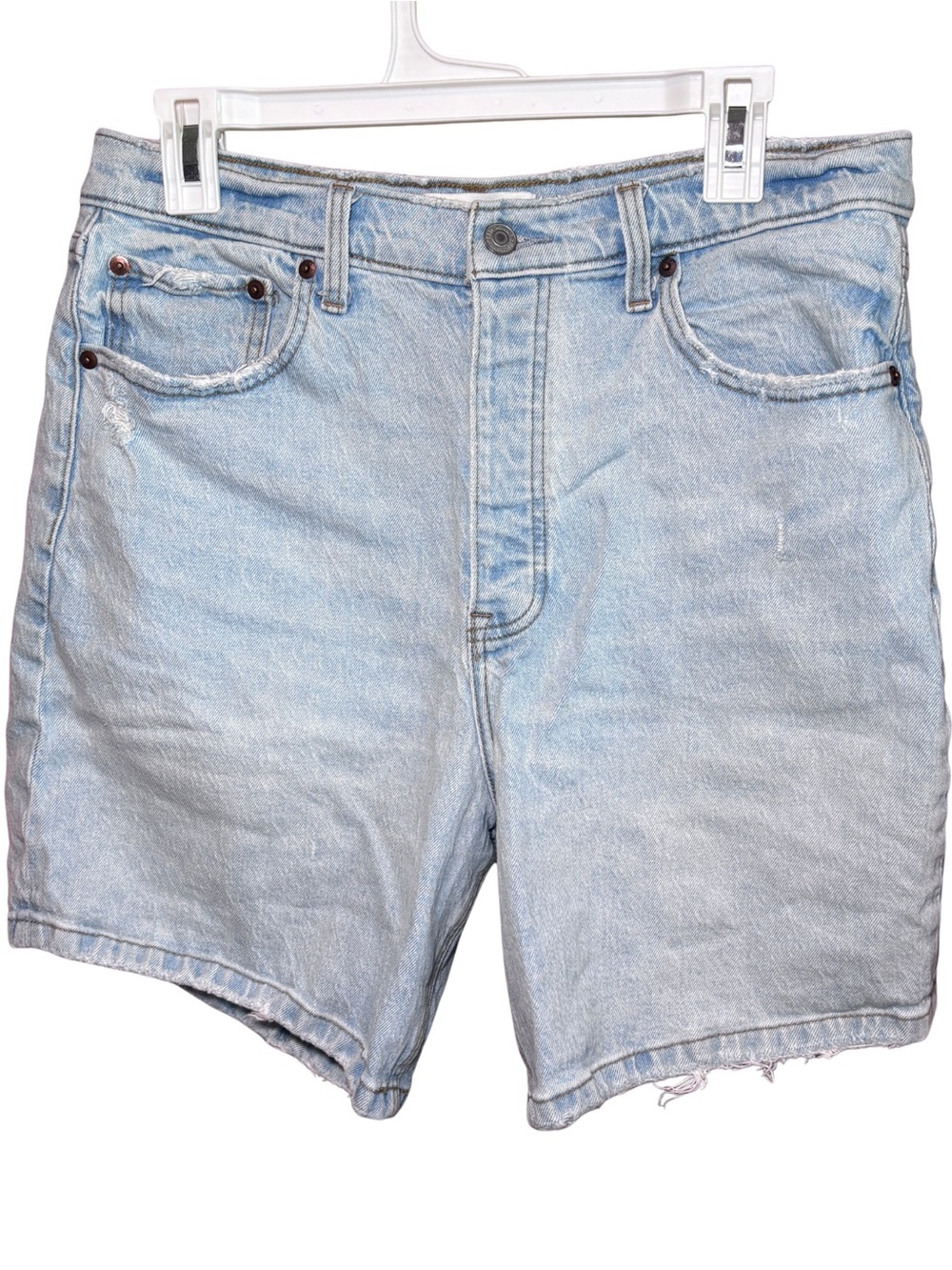 Abercrombie and Fitch High Waisted Dad Short Button Fly Light Wash Size 12/31